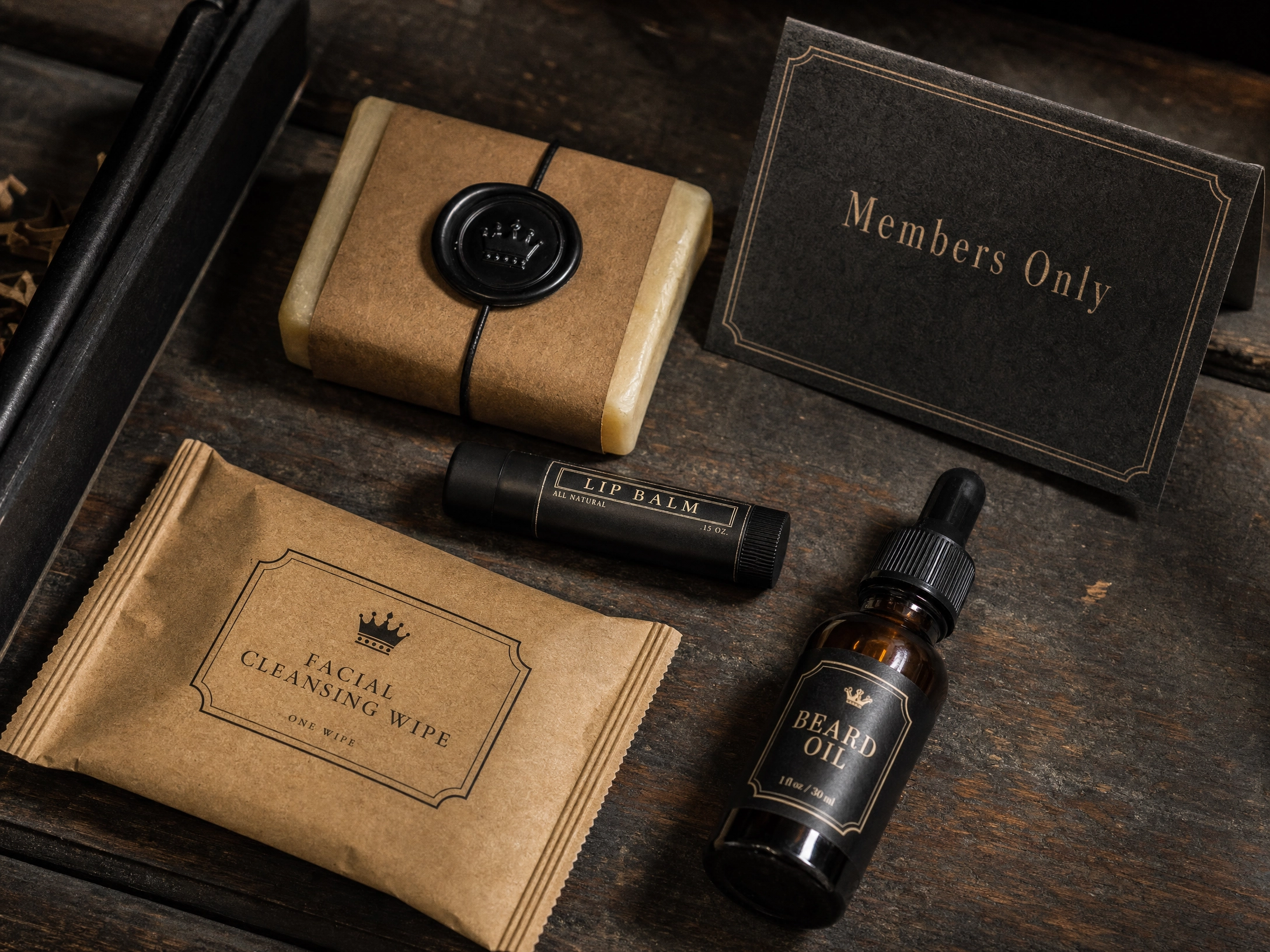 Bootlegger's Circle member perks — exclusive soap, lip balm, wipes, Members Only card