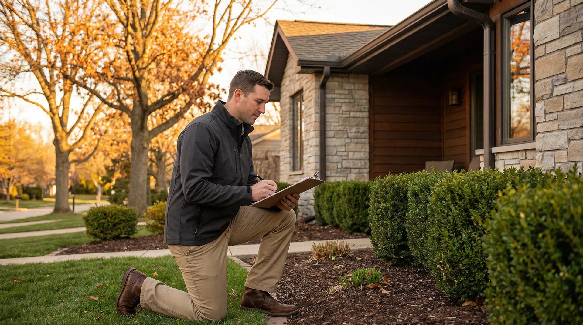 Property maintenance professional at work