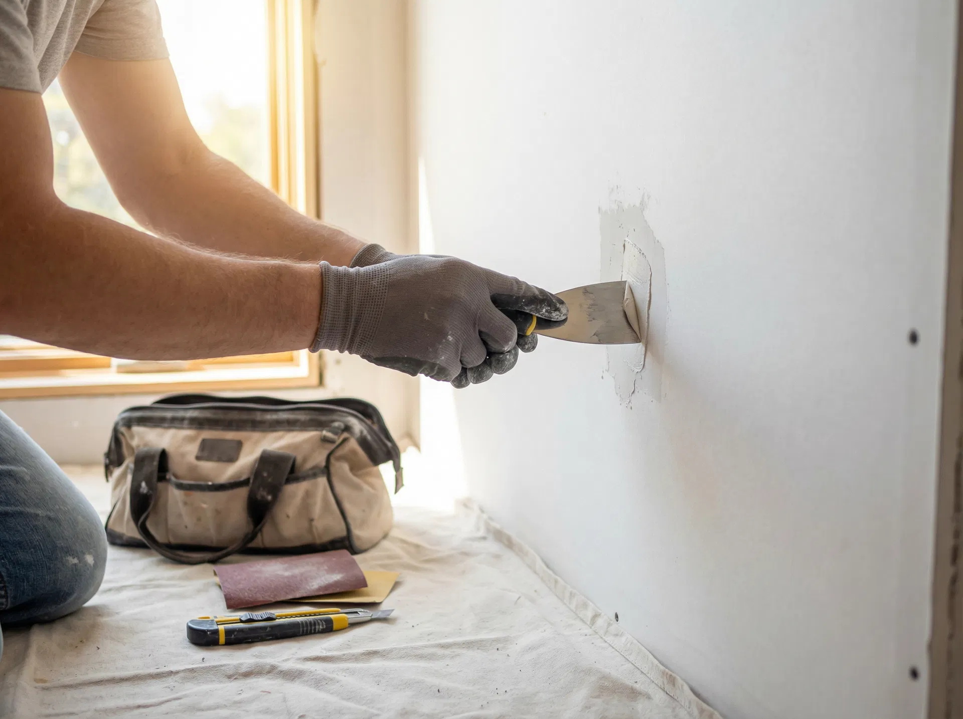 Professional drywall repair work