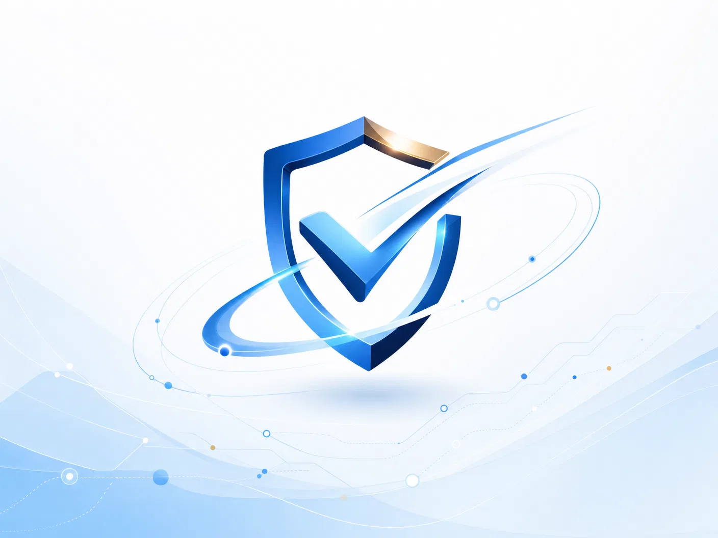 Abstract PolicyQuick shield and checkmark brand motif