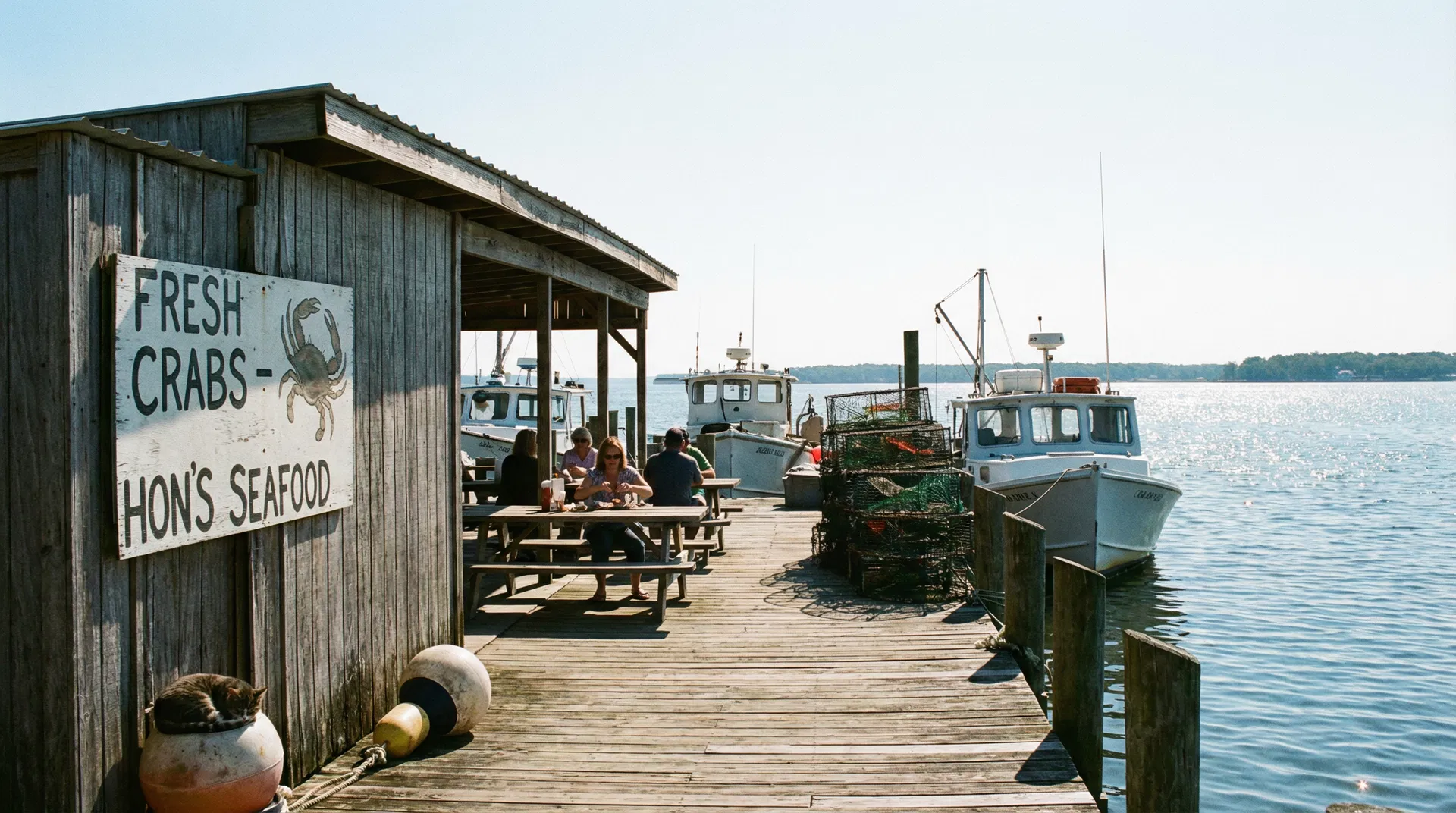 Waterfront seafood shack and crab house on the Chesapeake Bay in Southern Maryland