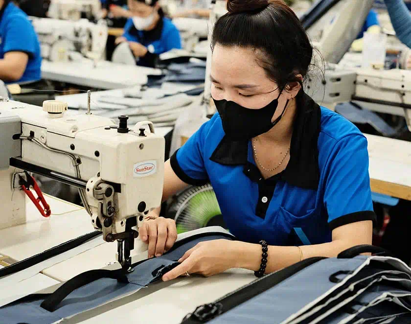 Production floor with skilled workers