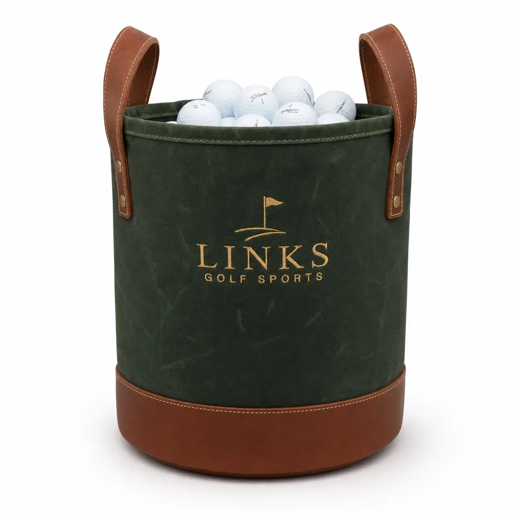 Links Heritage Waxed Canvas Golf Ball Bucket