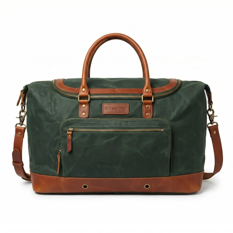 Links Travel Waxed Canvas Duffle — Leather Base & Detach Strap
