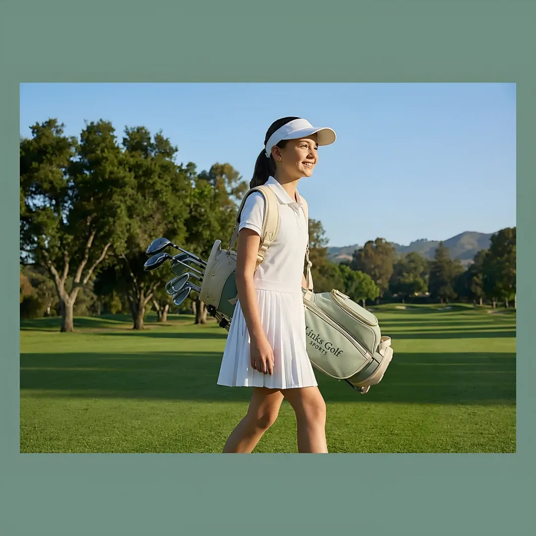 Junior Sunday Golf Bag for Girl Ages 10-14 | Lightweight Canvas & Leather | Links Golf Sports — view 10