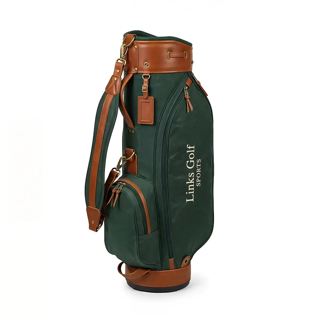 Links Golf Sports Men’s Canvas & Leather Sunday Bag – Walk the Course with Refined Style