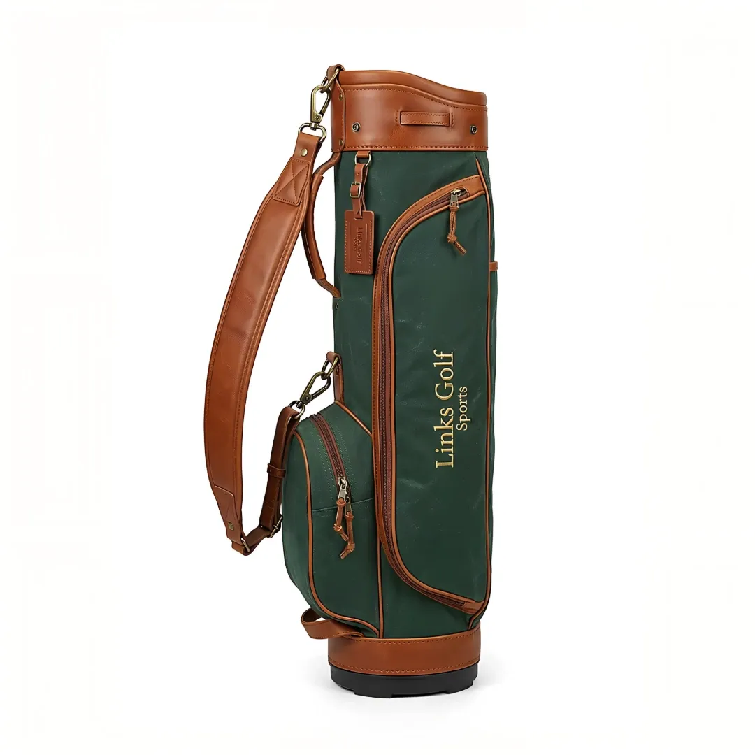 Links Heritage Men's Canvas & Leather Sunday Bag — OEM Custom