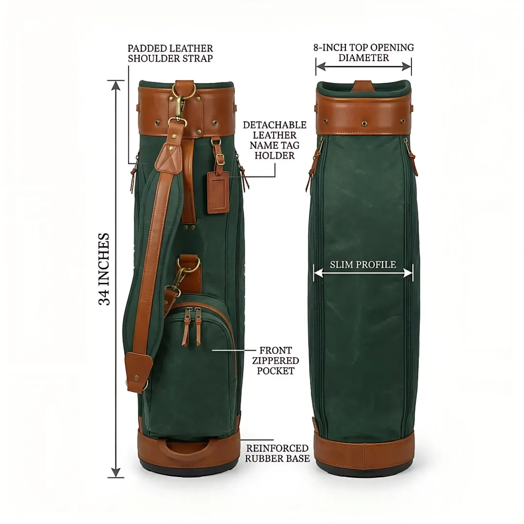 Links Golf Sports Men’s Canvas & Leather Sunday Bag – Walk the Course with Refined Style — view 4