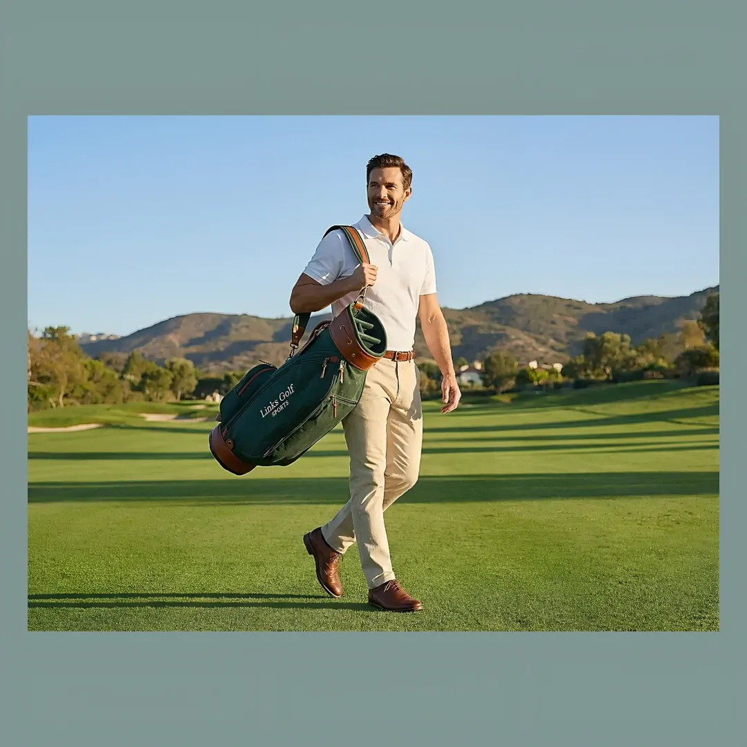 Links Golf Sports Men’s Canvas & Leather Sunday Bag – Walk the Course with Refined Style — view 11