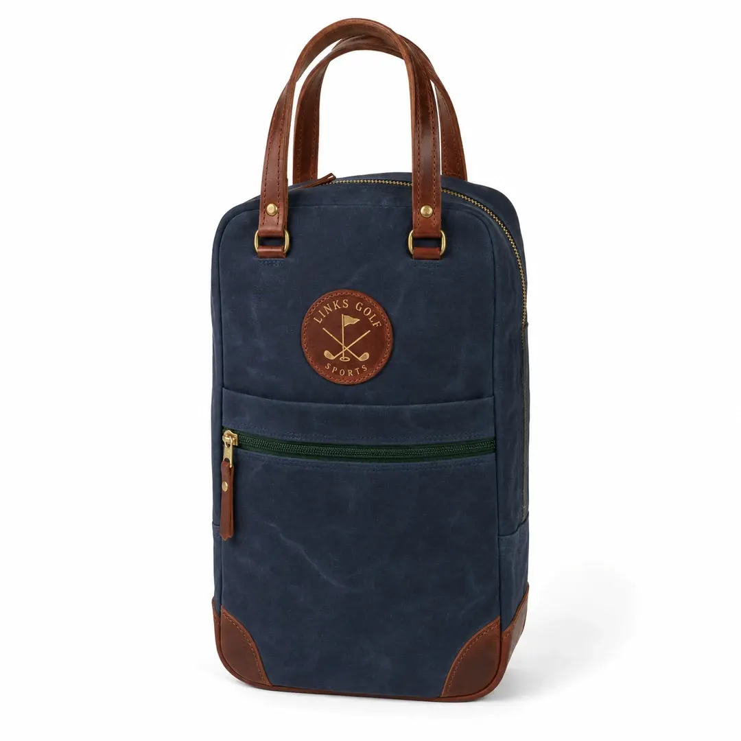 Links Heritage Country Club Waxed Canvas Golf Shoe Bag