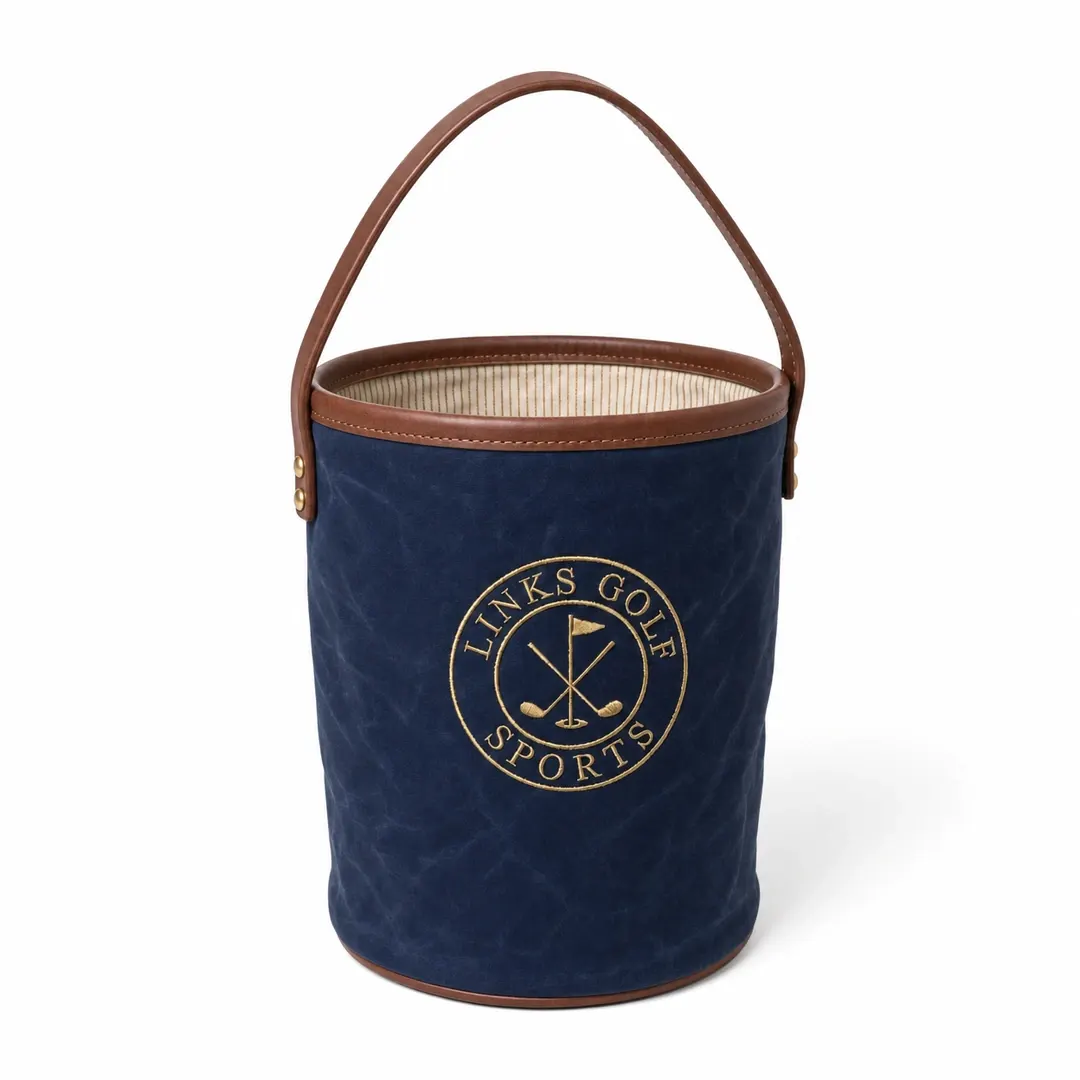 Links Heritage Waxed Canvas Range Bucket — Leather Trim