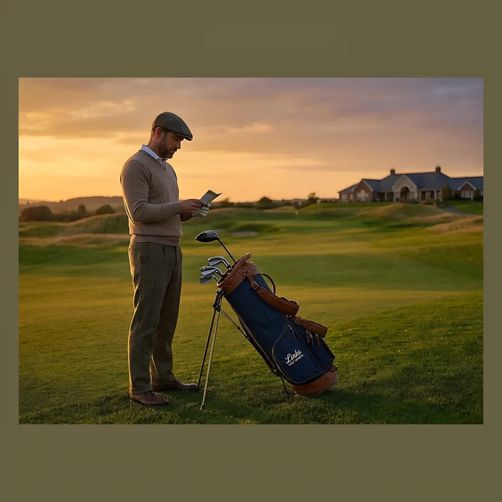 Men's waxed canvas stand bag with 9-inch top opening and reinforced leather base - custom logo available by Links Golf Sports — view 10