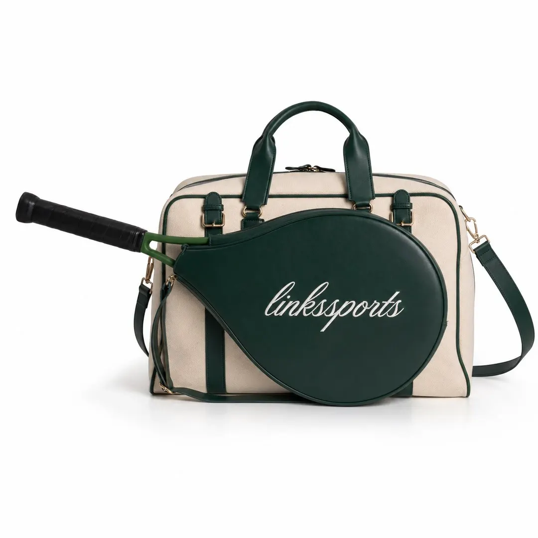 Links Court Grand Canvas & Leather Tennis Duffel — 3-in-1 Carry