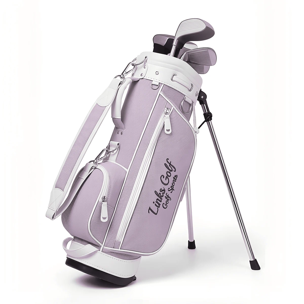 Toddler wax canvas leather golf stand bag ages 3-5, wholesale OEM — view 7