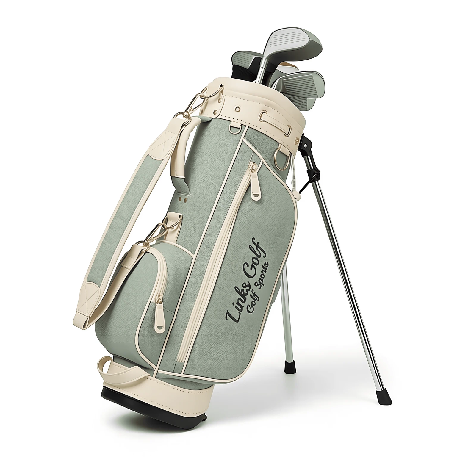 Toddler wax canvas leather golf stand bag ages 3-5, wholesale OEM — view 5