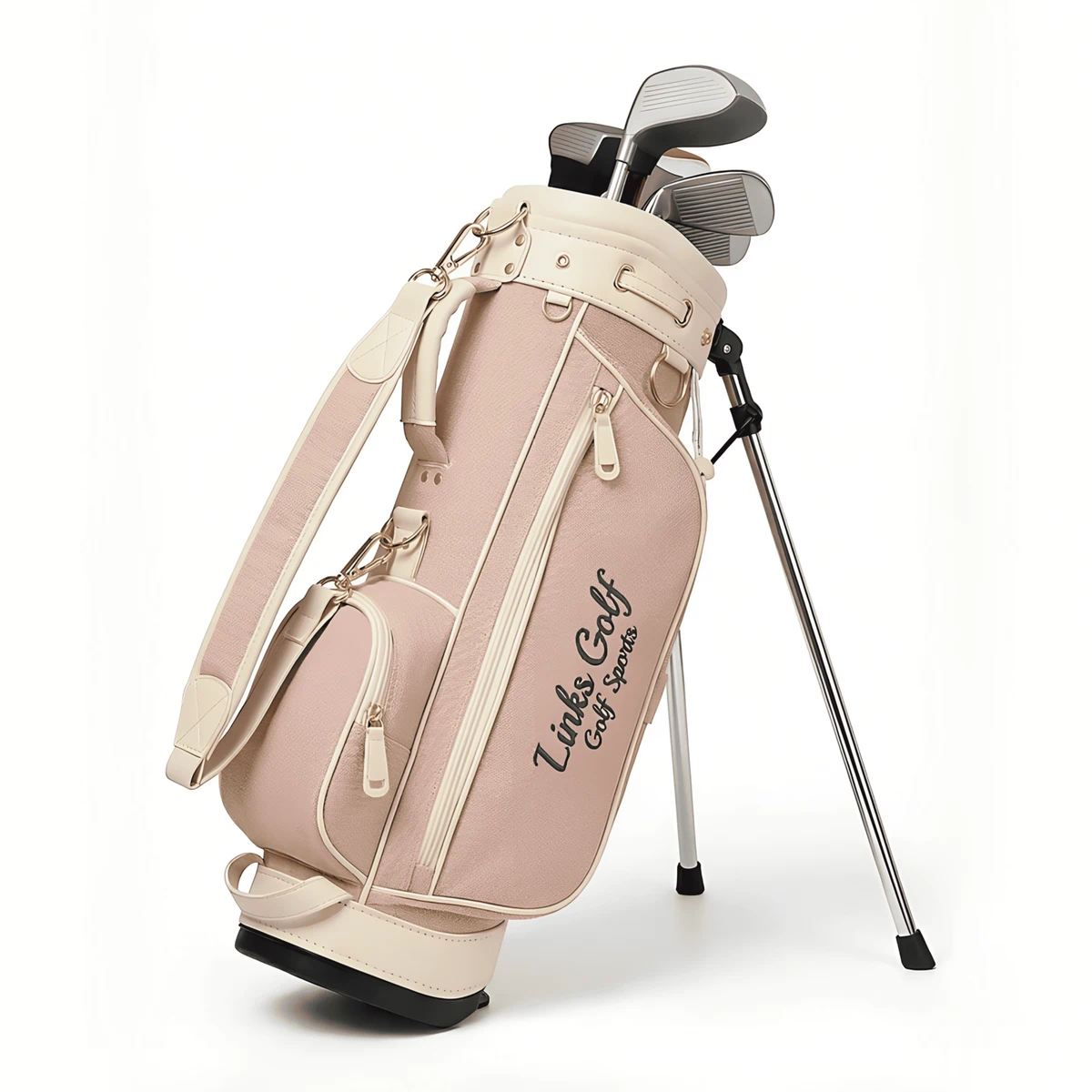 Toddler wax canvas leather golf stand bag ages 3-5, wholesale OEM — view 6