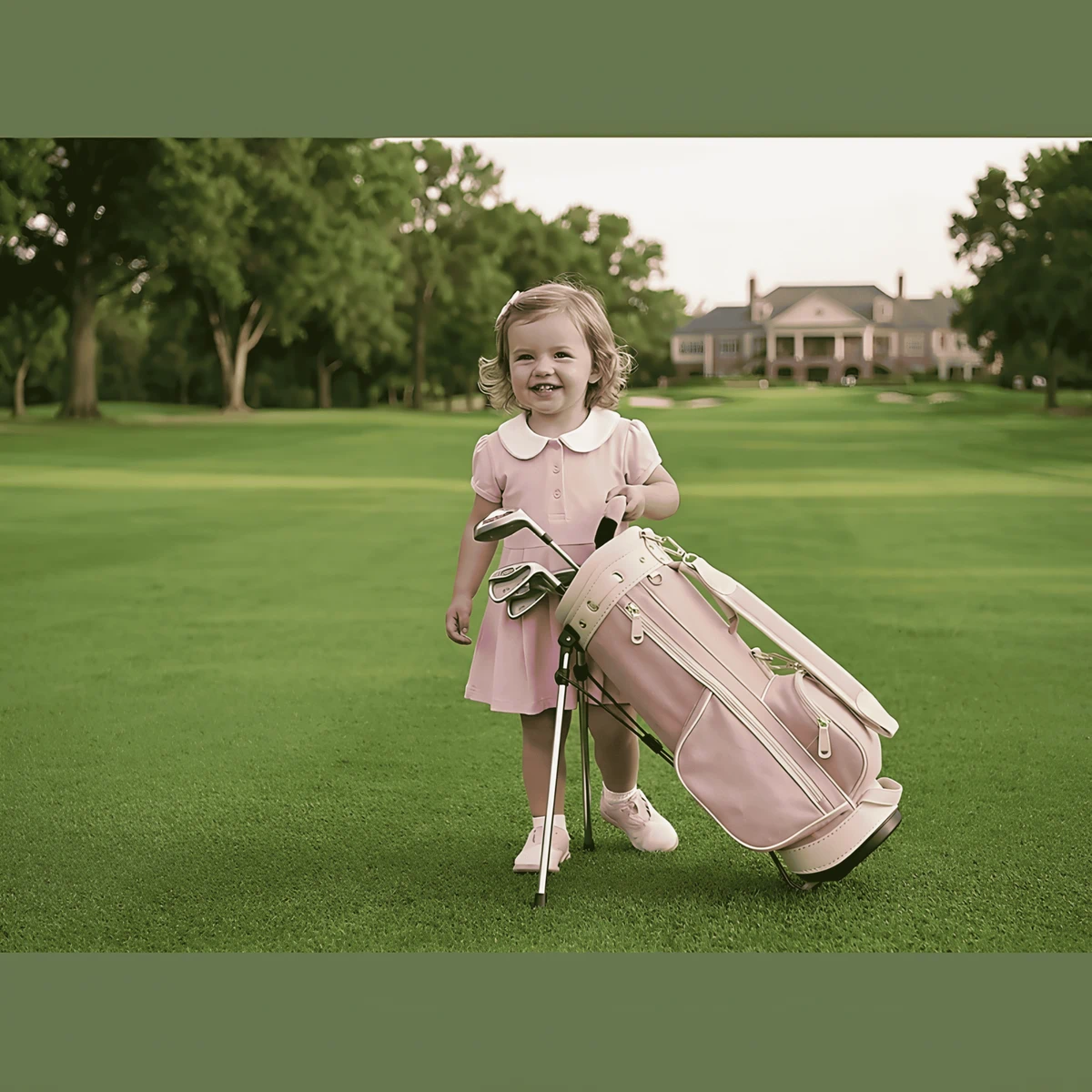 Toddler wax canvas leather golf stand bag ages 3-5, wholesale OEM — view 12
