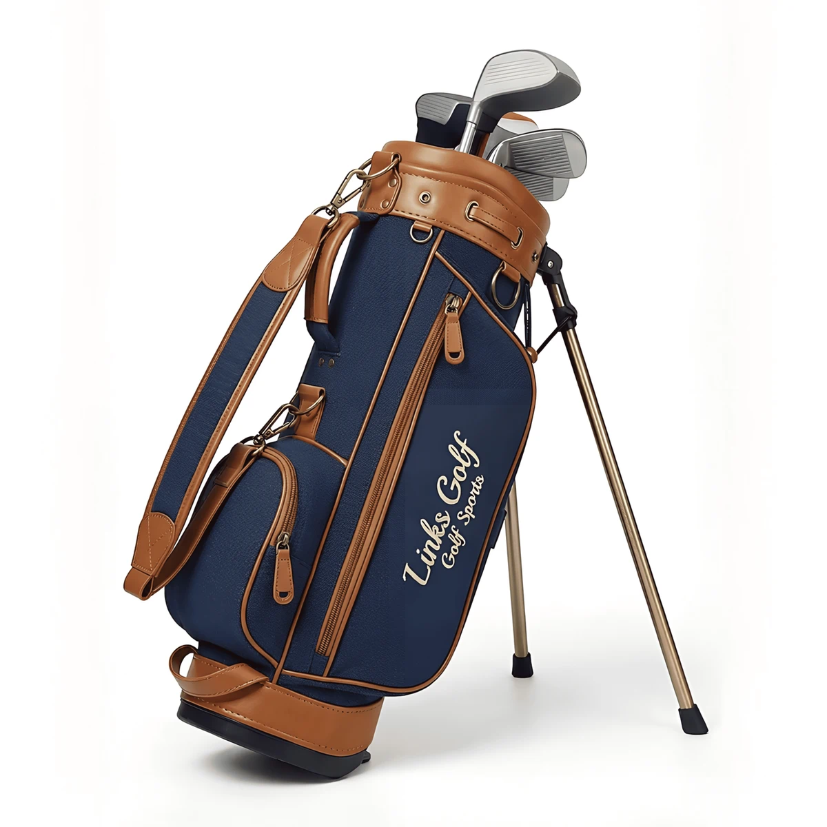 Toddler wax canvas leather golf stand bag ages 3-5, wholesale OEM — view 9