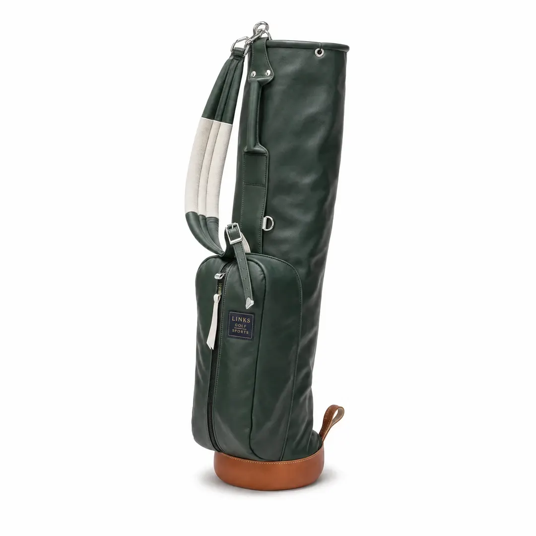 Links Heritage Full-Grain Leather Sunday Golf Bag