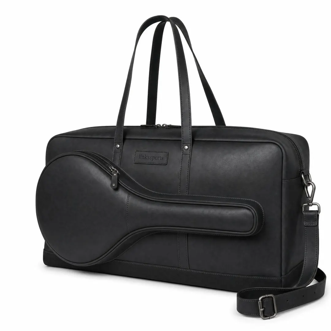 Links Court Full-Grain Leather Tennis Duffel Bag