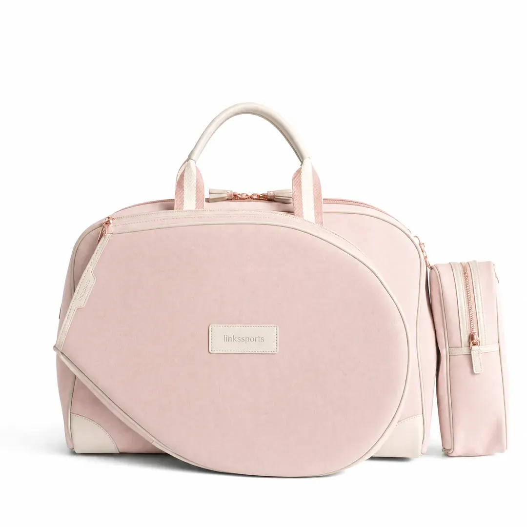 Links Sports Canvas Tennis Bag | Racquet Pocket | Leather Trim