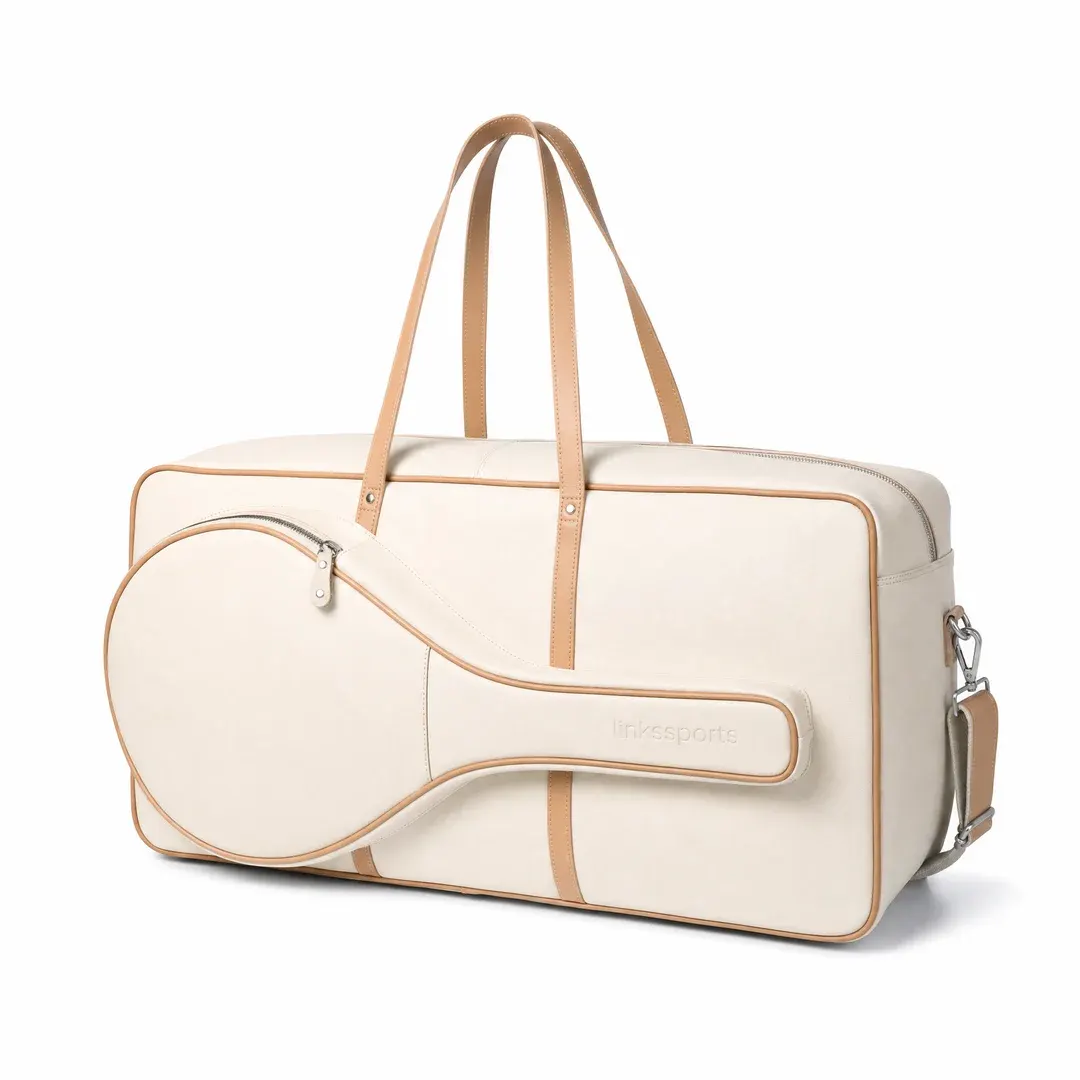 Links Sports Co Leather Tennis Tote Bag | Racquet Pocket | Buffalo Leather