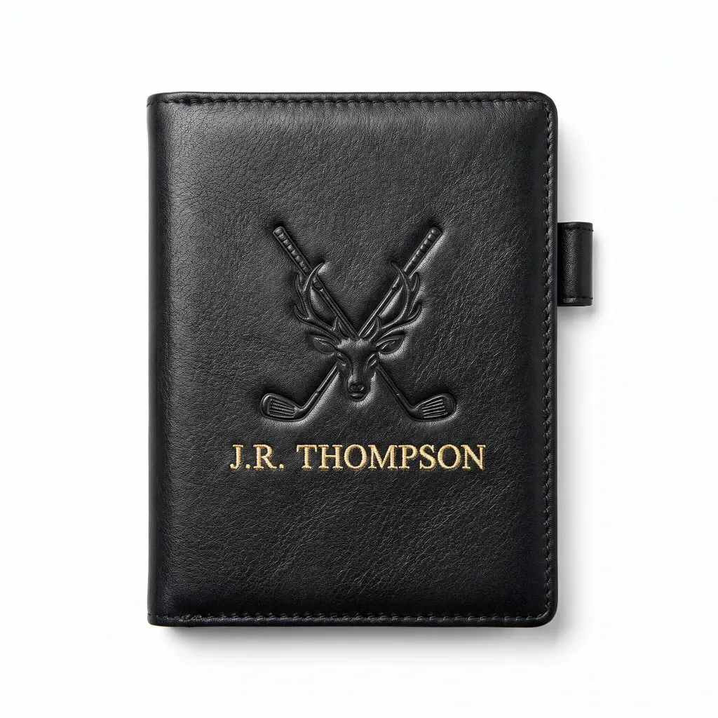 Leather Golf Scorecard Book – Black