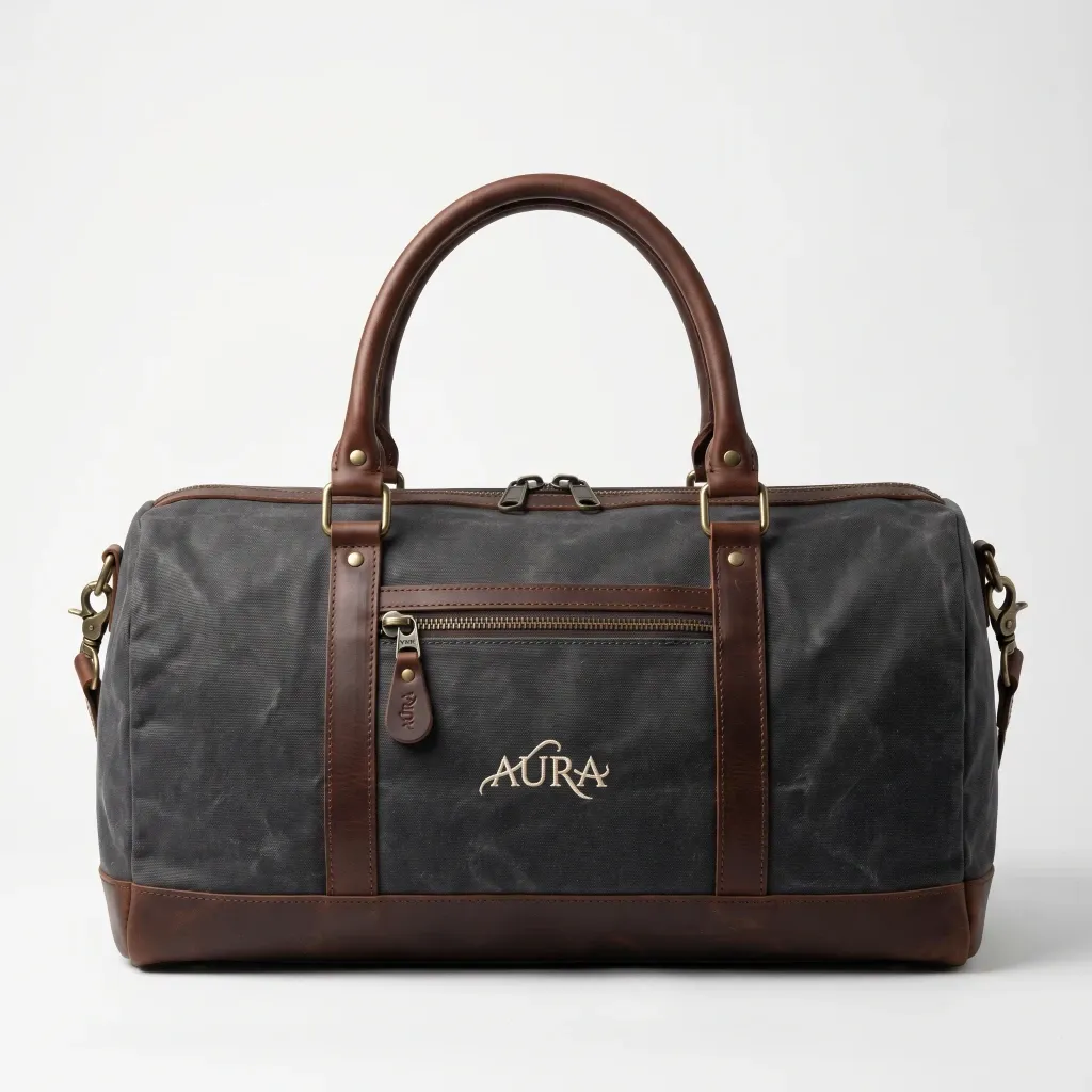 Canvas & Leather Duffel Bag — view 5