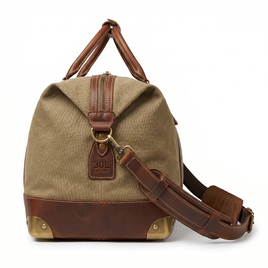 Canvas & Leather Duffel Bag — view 3