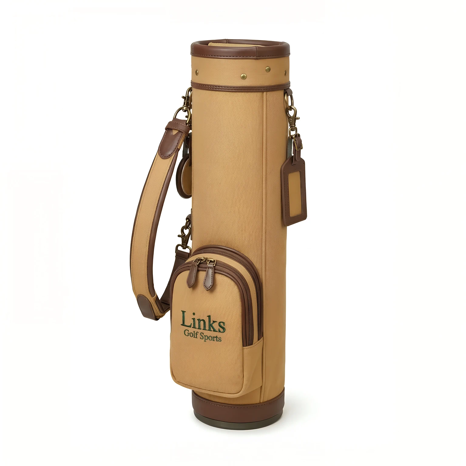 Kids canvas sunday golf bag with leather trim ages 6-10, OEM manufacturer — view 12