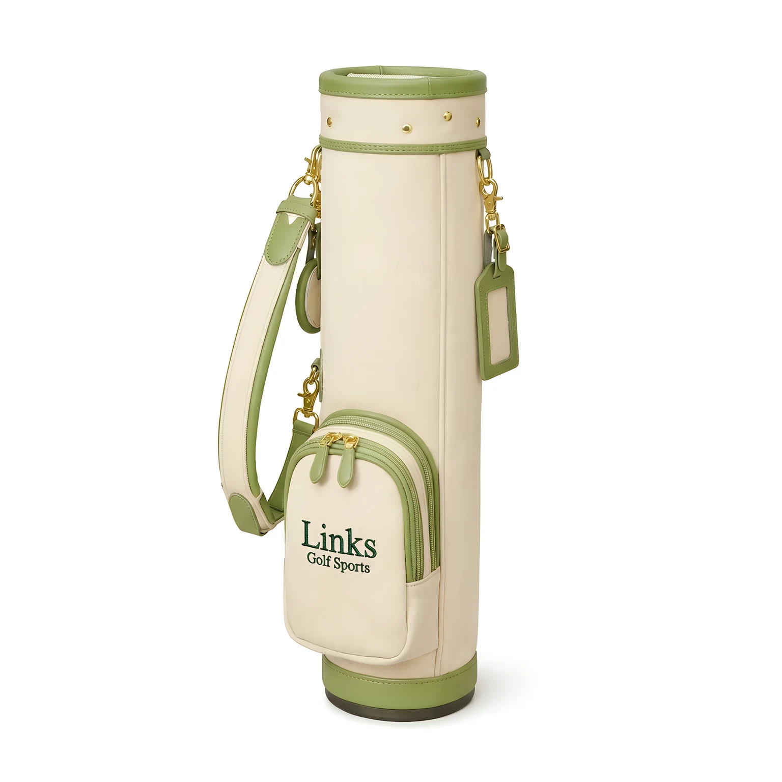 Kids canvas sunday golf bag with leather trim ages 6-10, OEM manufacturer — view 2