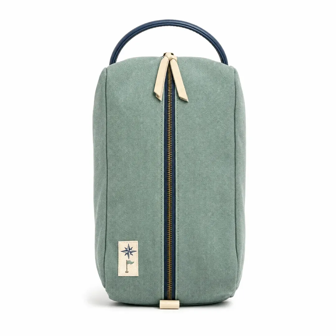 Links Heritage Seersucker-Lined Canvas Golf Shoe Bag