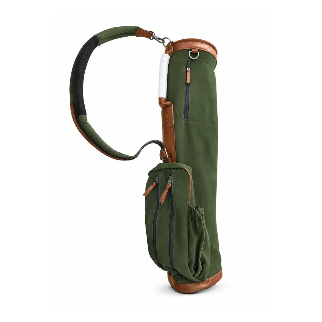 Linkssports Linden Deep Olive Canvas Sunday Golf Bag