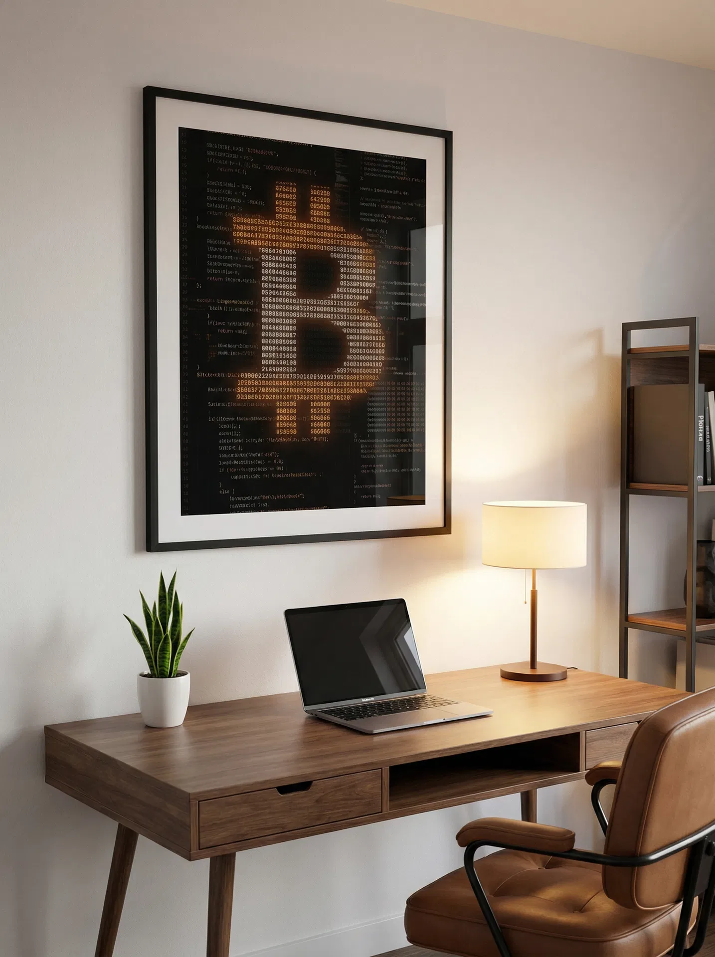 Proof of Block framed print displayed in a modern home office