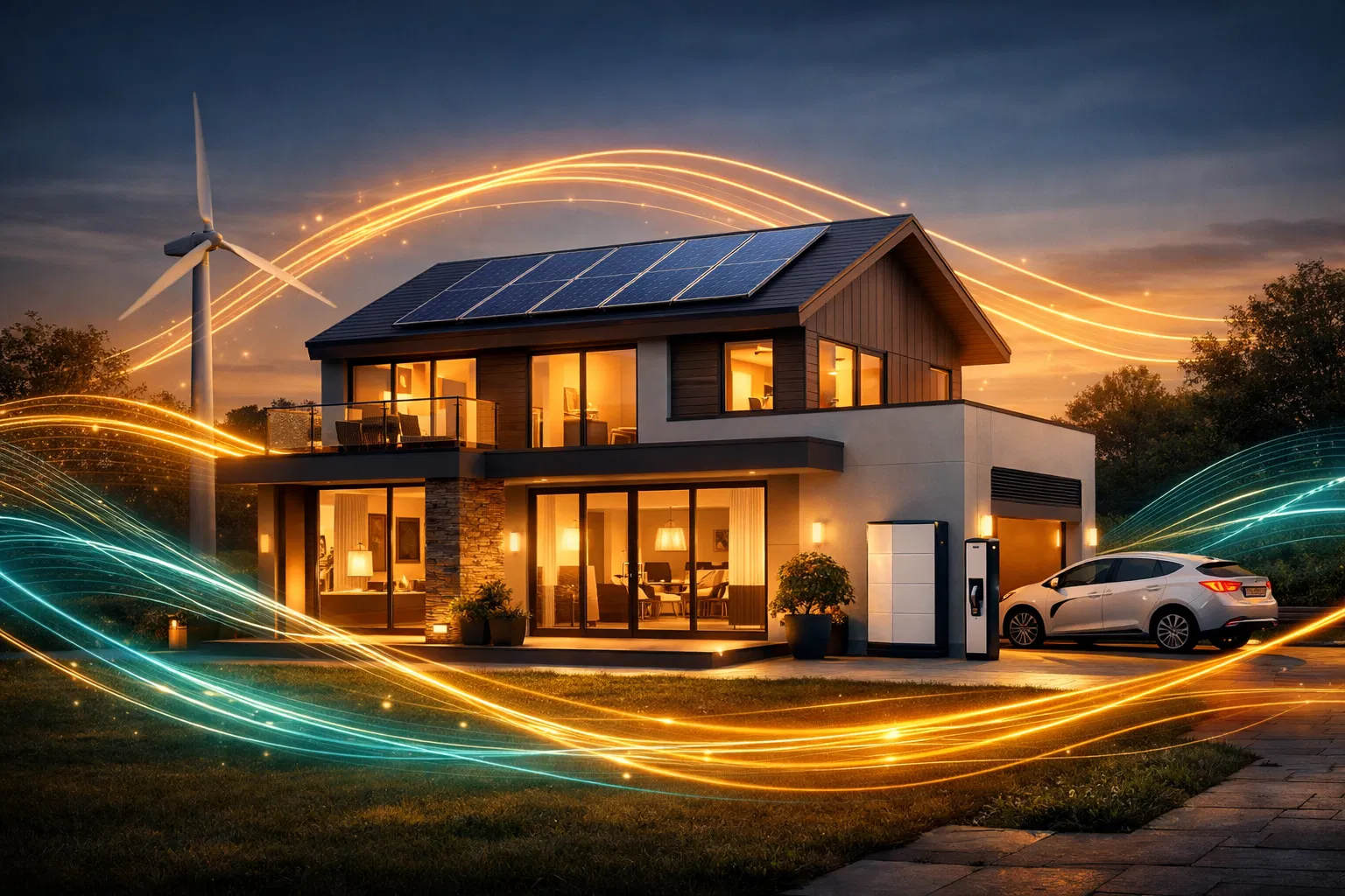 Modern home with energy visualization