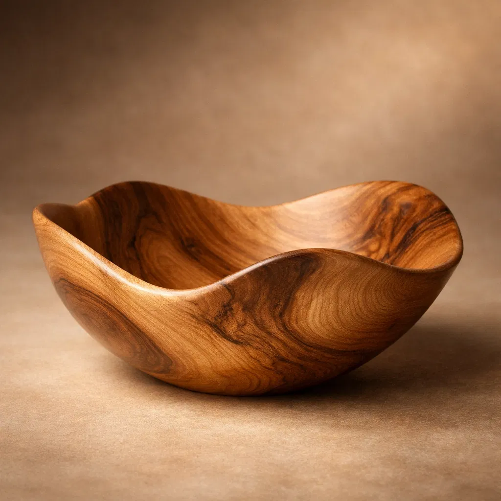 유기적 형태의 나무 그릇