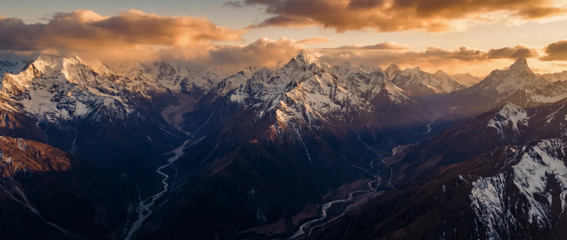 Aerial cinematic landscape