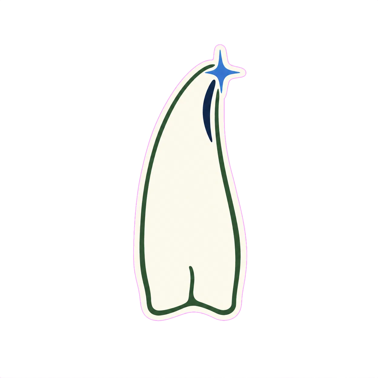 A clean dog tooth with a small sparkle, illustrating whiter teeth.