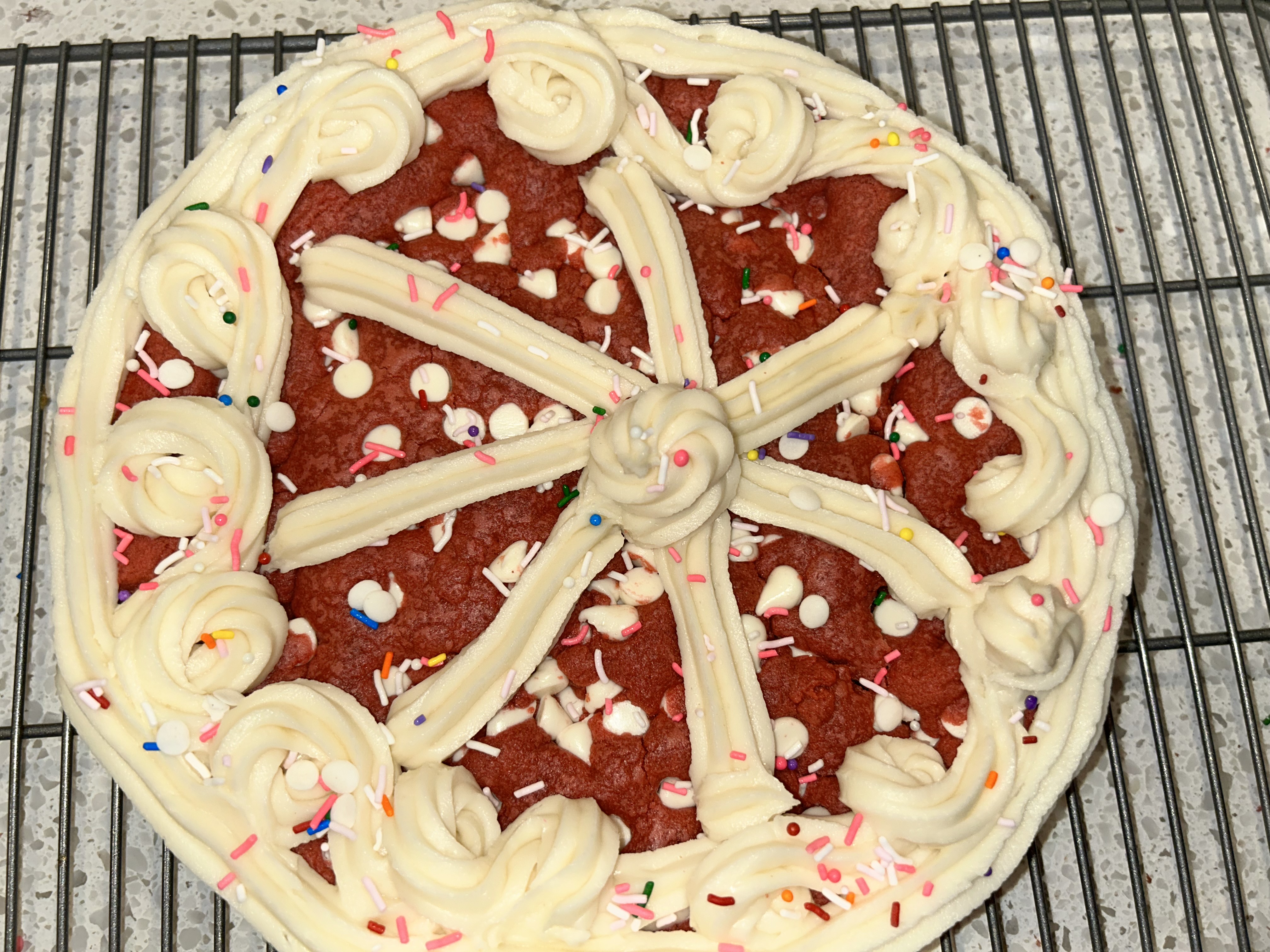 Red velvet cookie cake