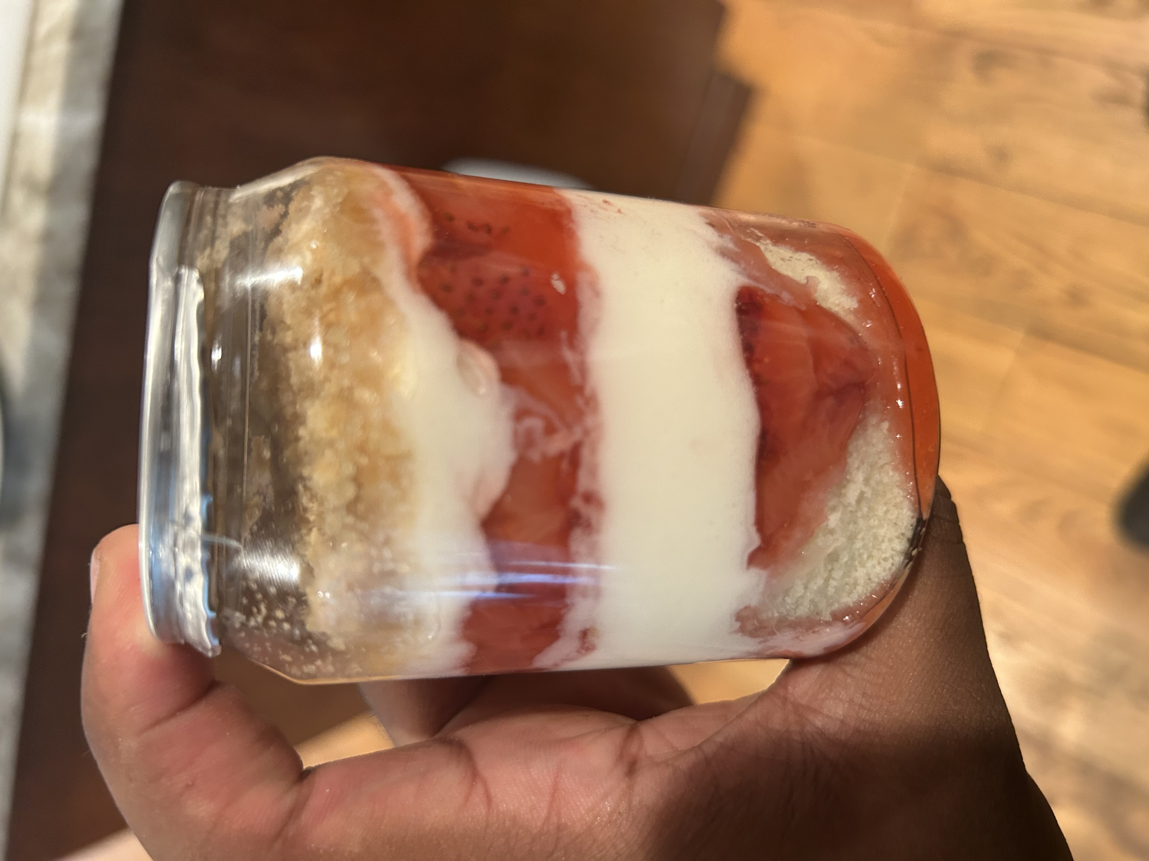 Strawberry shortcake trifle