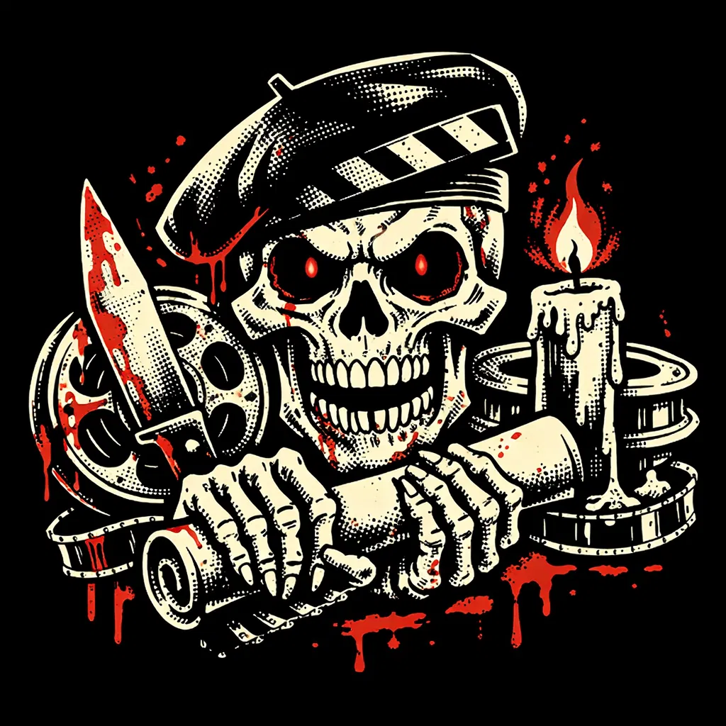 The Dead Letter mascot — horror film critic skull