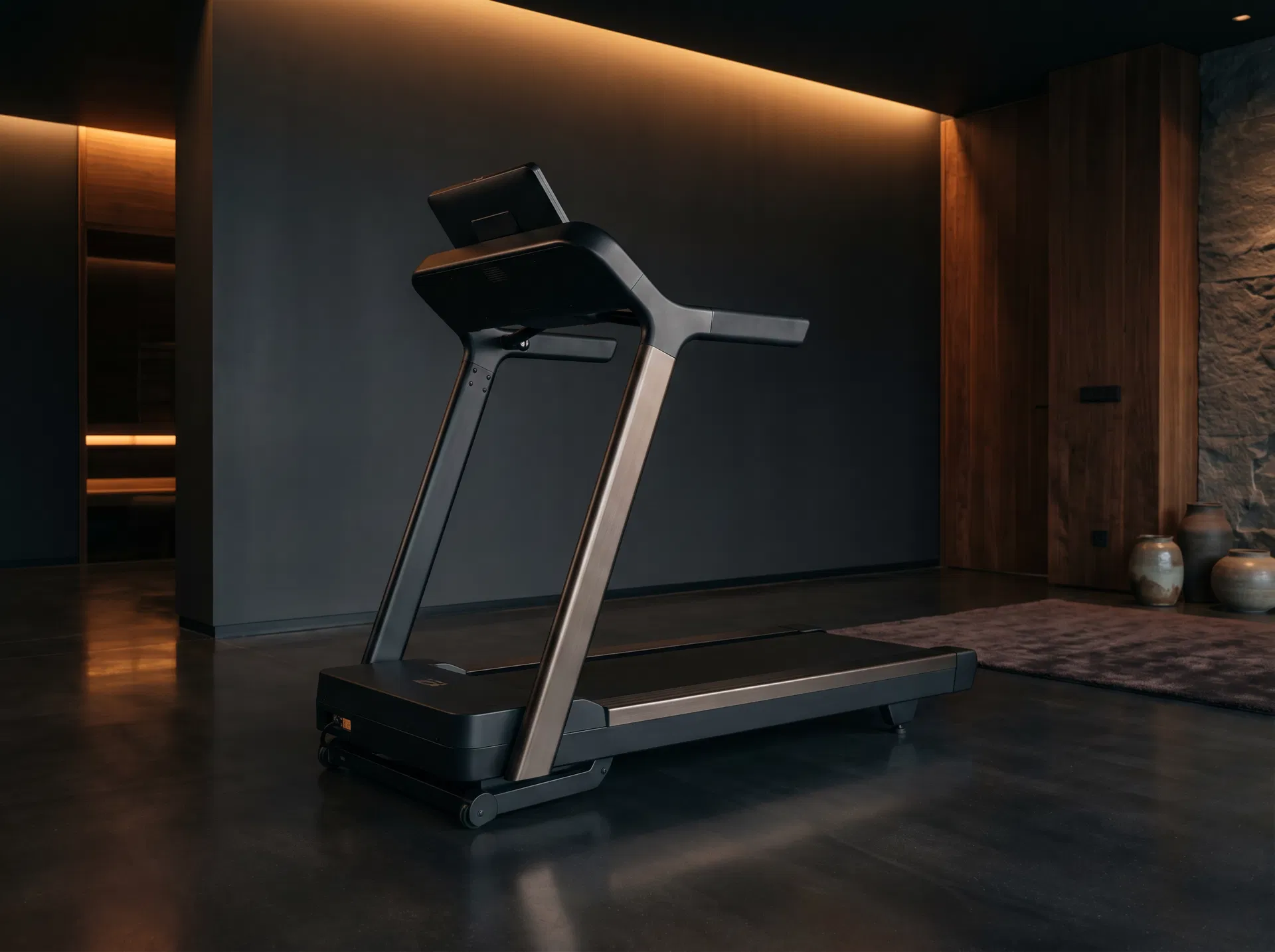 Premium treadmill and wellness equipment showroom visual for Zero Healthcare Brunei