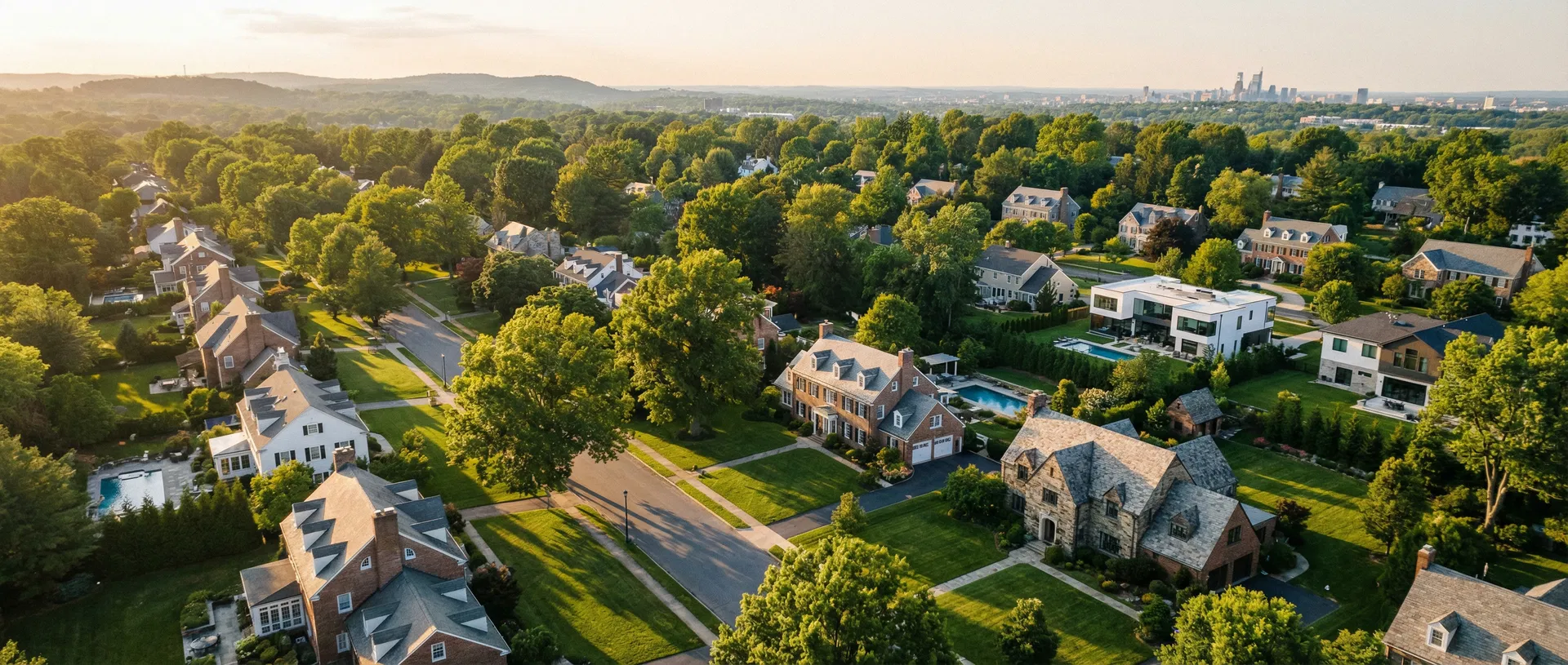 Beautiful suburban neighborhood
