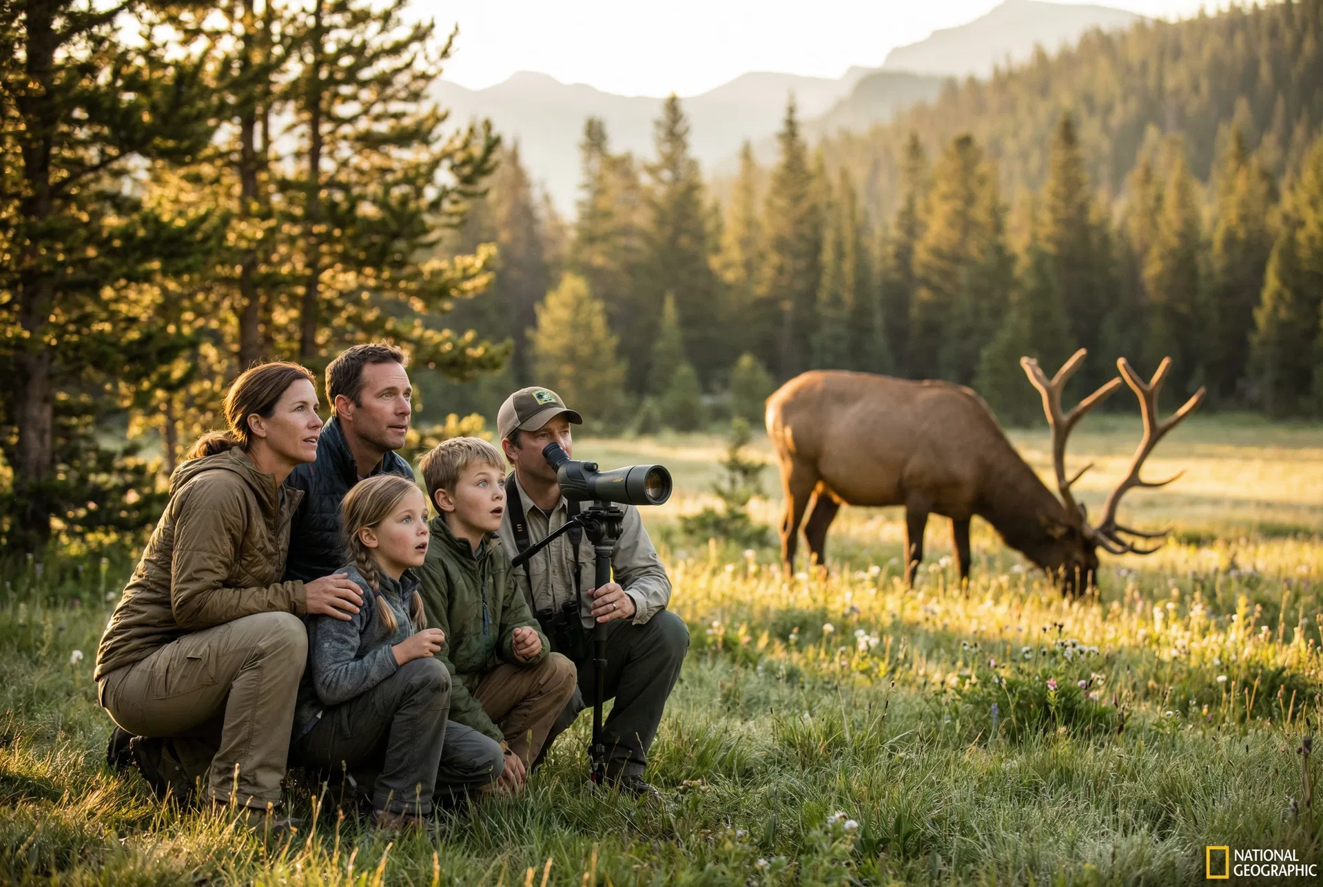 Family enjoying Rocky Mountain National Park with a private guide