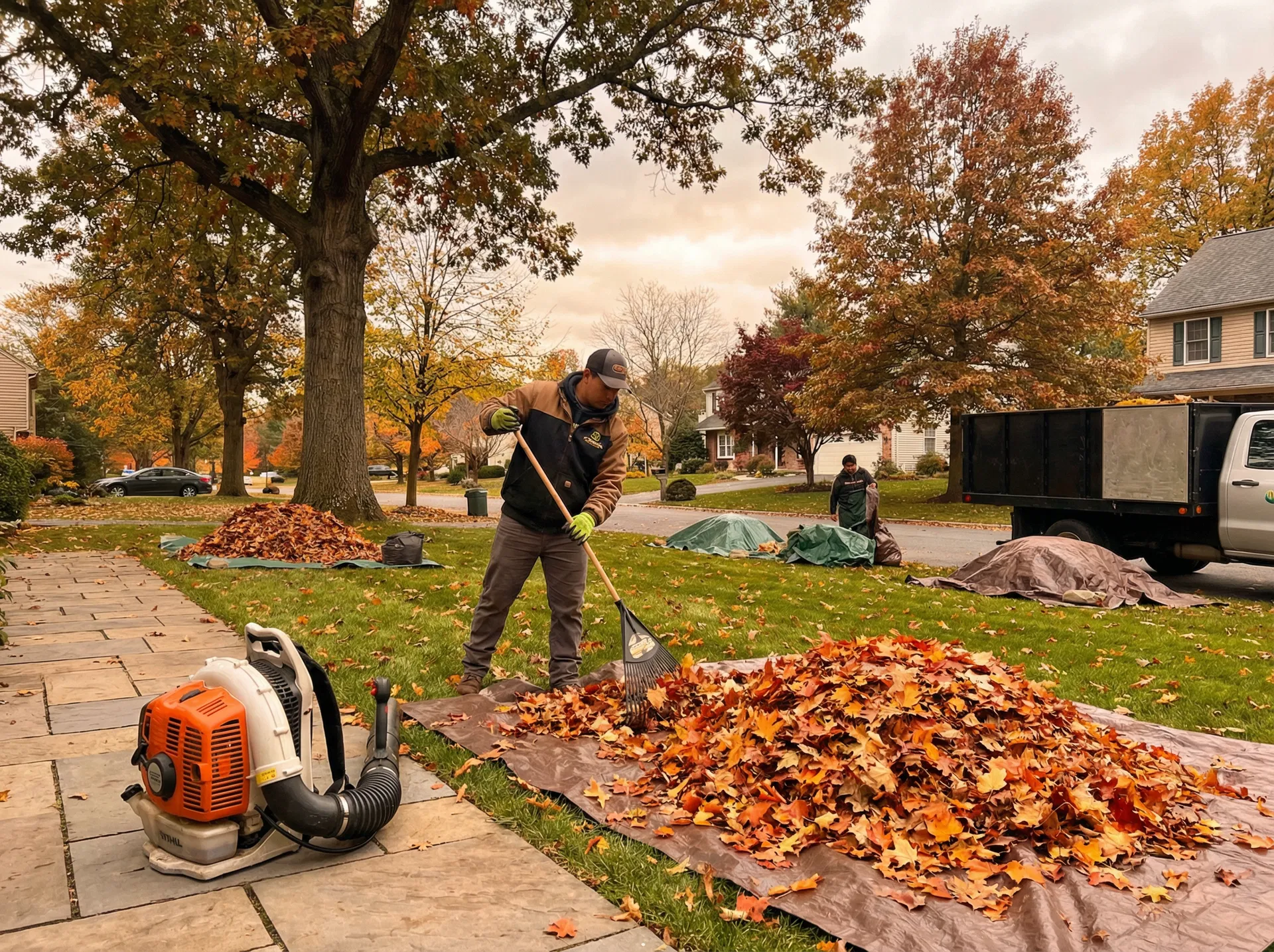 Fall cleanup leaf removal in Scranton PA