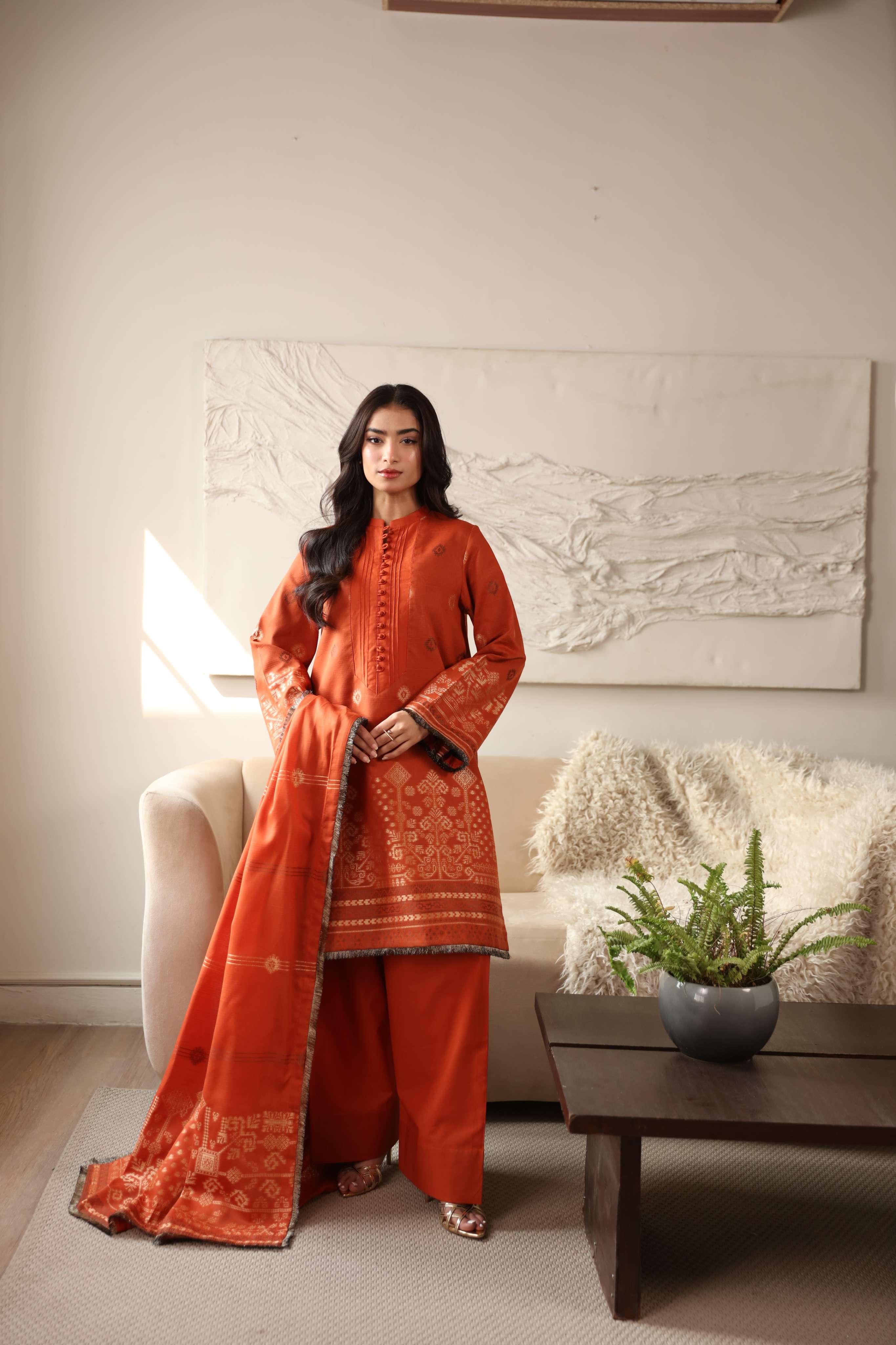 Premium Jackard 3pc Unstitched Suiting.