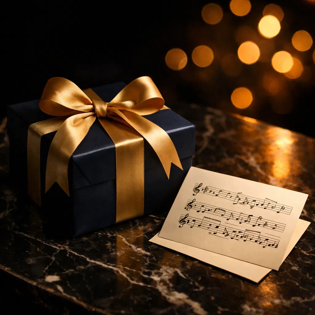 Luxury gift with musical note card