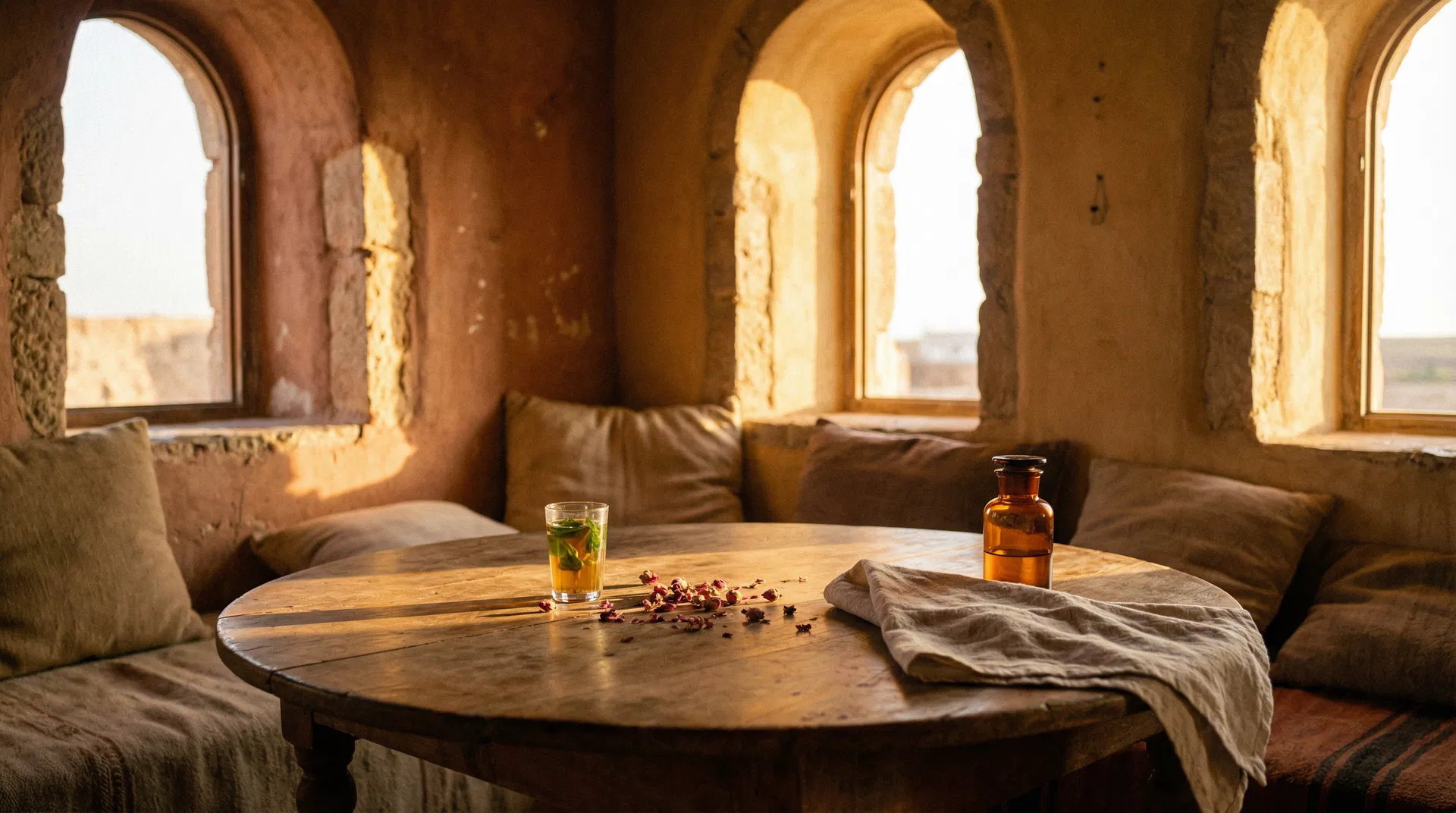 Tunisian home interior with warm light