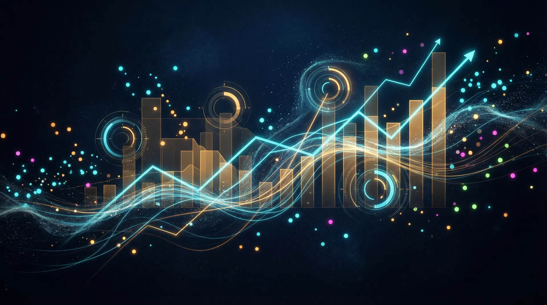 Data visualization showing trend analytics