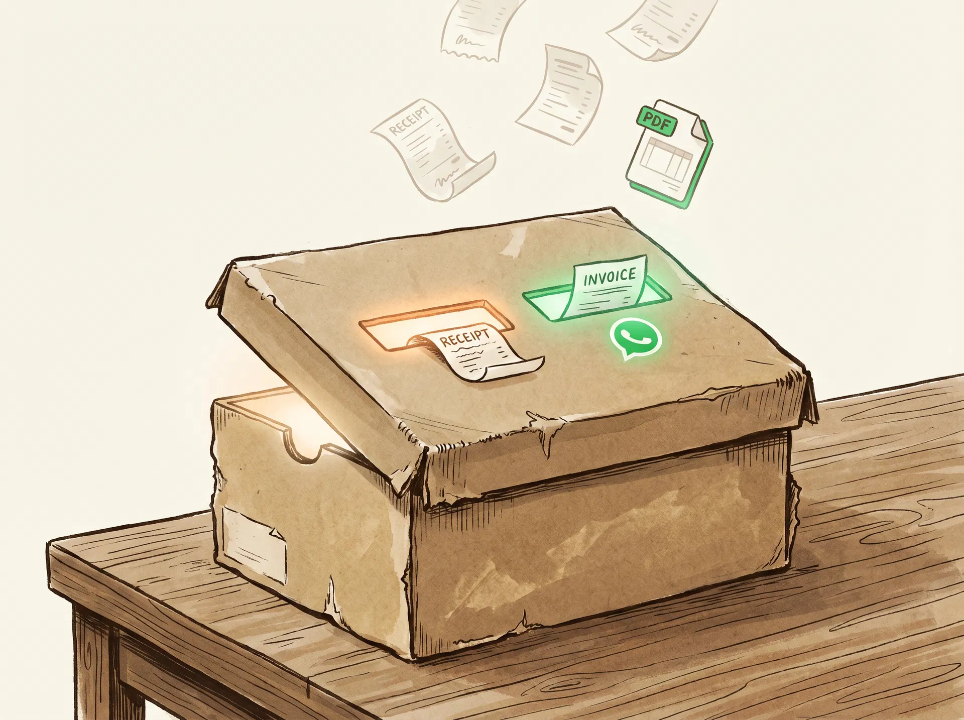 ShoeBox — drop receipts in, send invoices out